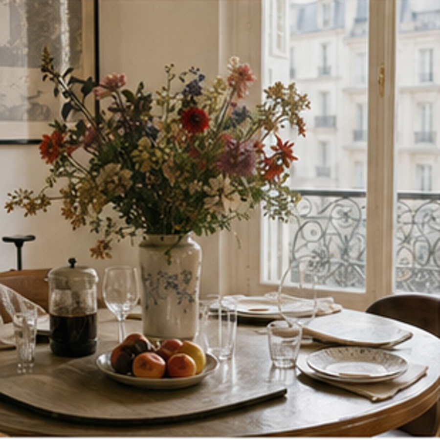 The table setting that starts with flowers